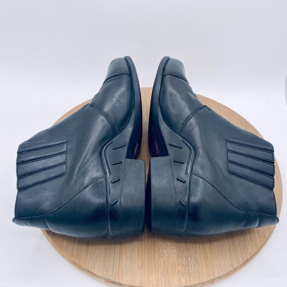 Ariat Boots Womens 10 Black Leather Ankle Snap Front Western Goth Boho - Picture 10 of 12